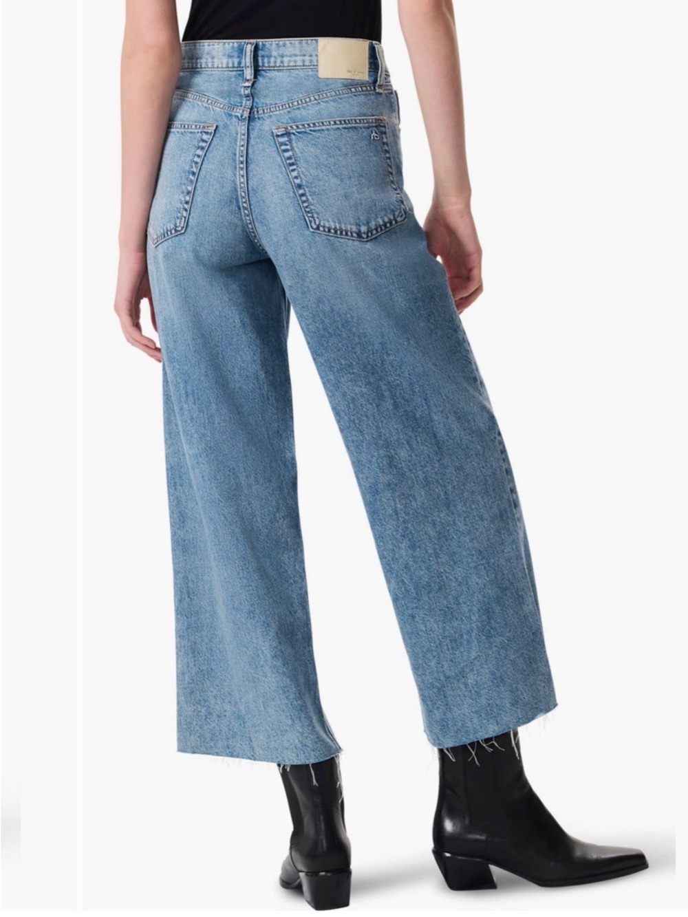 NWT - rag & bone Featherweight Andi * High Waist Ankle * Wide Leg Jeans - Picture 4 of 8